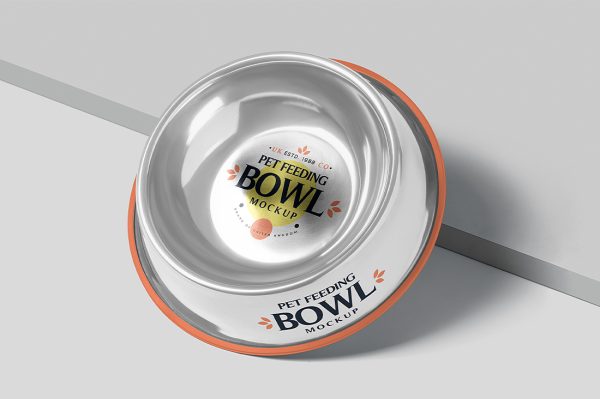 不锈钢宠物碗猫碗狗碗样机mockup