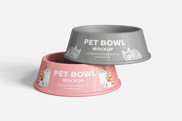 高质感宠物碗猫碗狗碗样机mockup5组