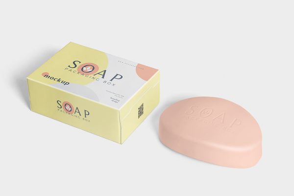 肥皂和肥皂盒包装样机mockup5组