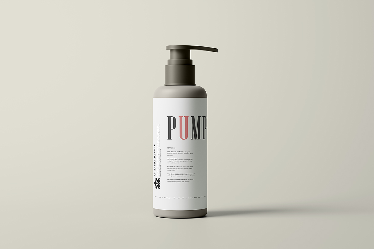 洗发水沐浴露身体乳洗手液按压瓶泵瓶样机mockup8组插图