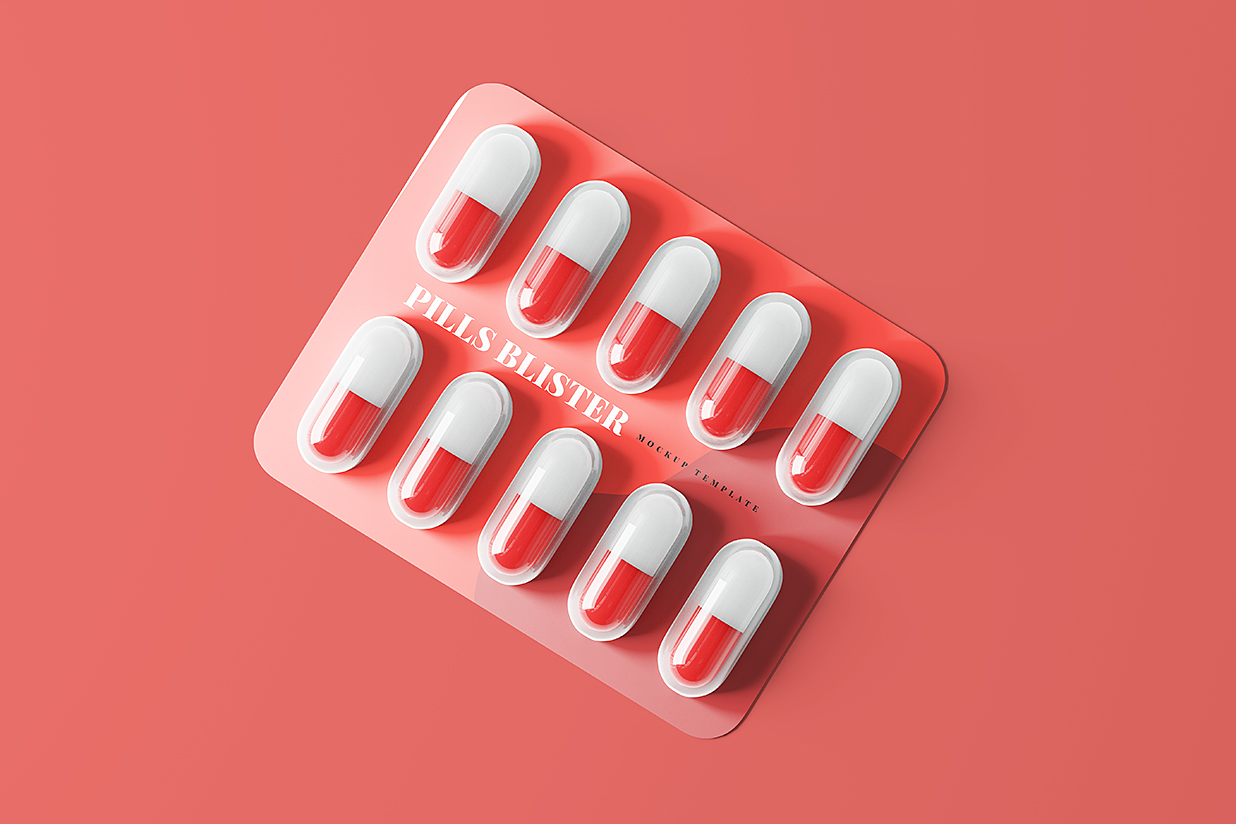 高质感带包装盒的药片药丸样机mockup10组插图2