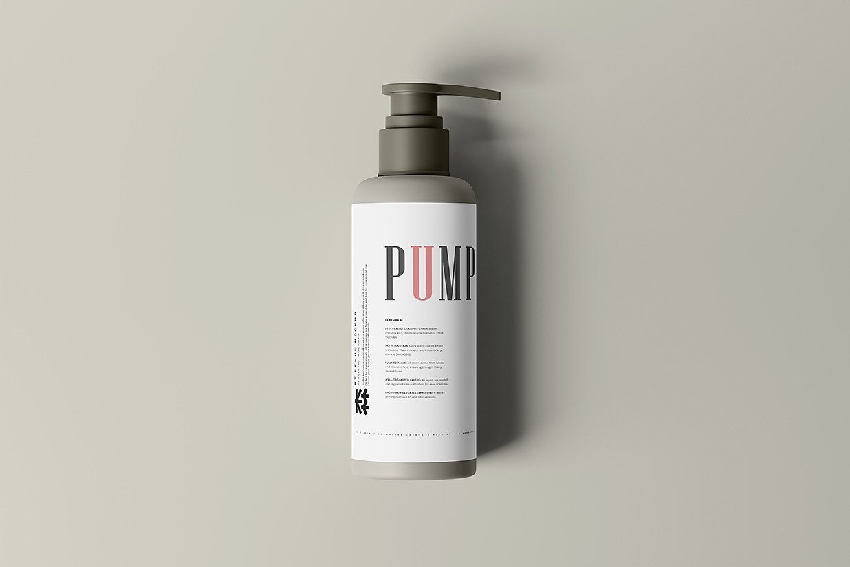 洗发水沐浴露身体乳洗手液按压瓶泵瓶样机mockup8组插图3
