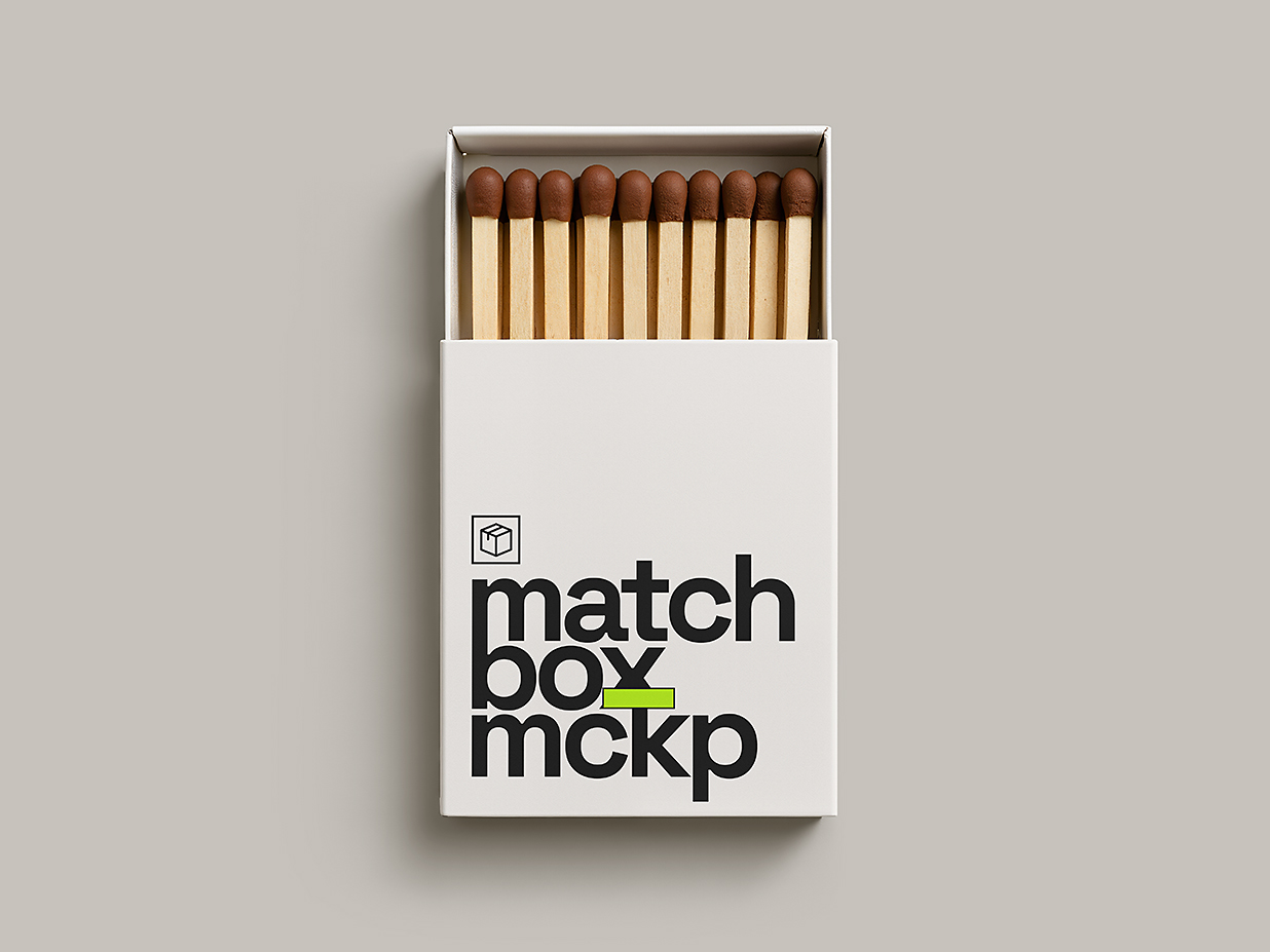 火柴盒包装样机mockup插图