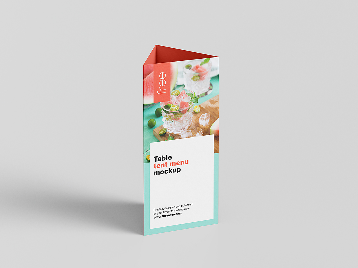 高质感三角形桌牌台卡样机mockup4组插图