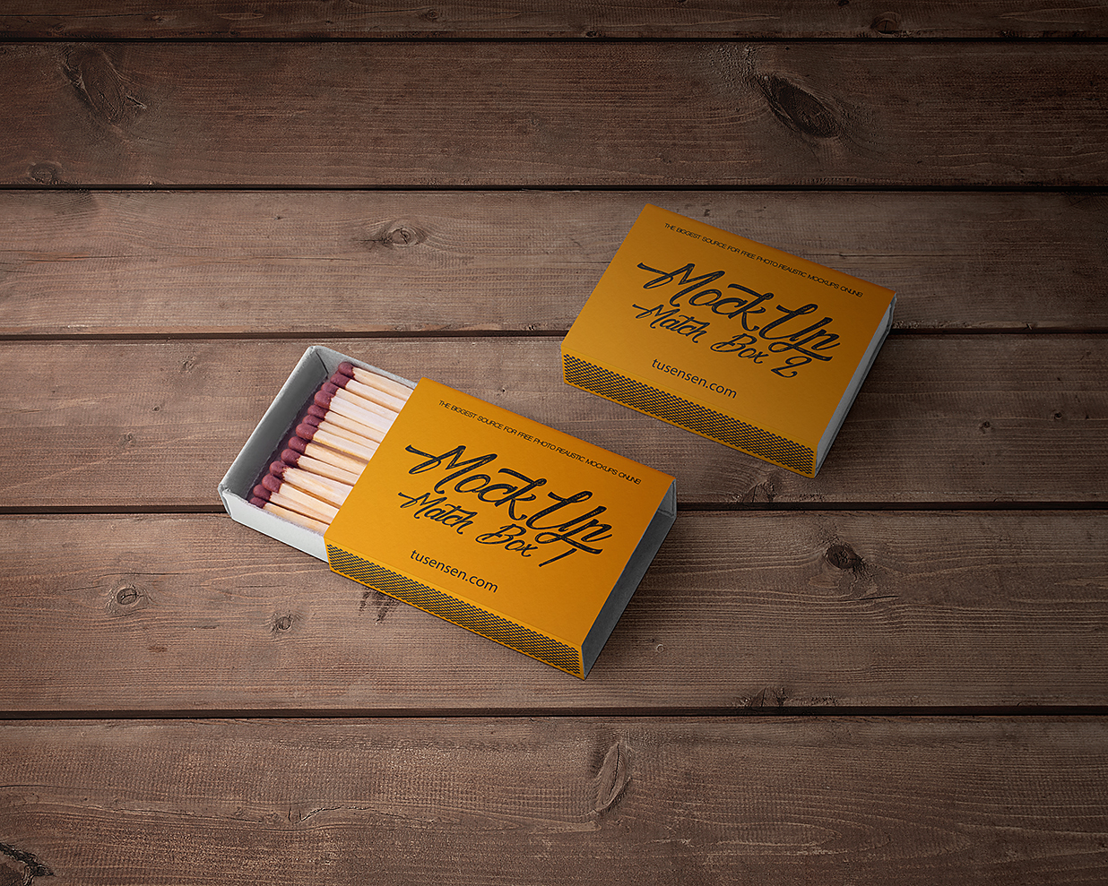 带场景的火柴盒包装样机mockup2组插图