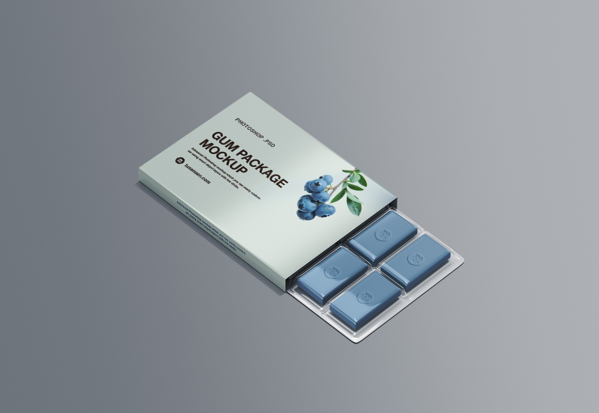 口香糖包装样机mockup插图