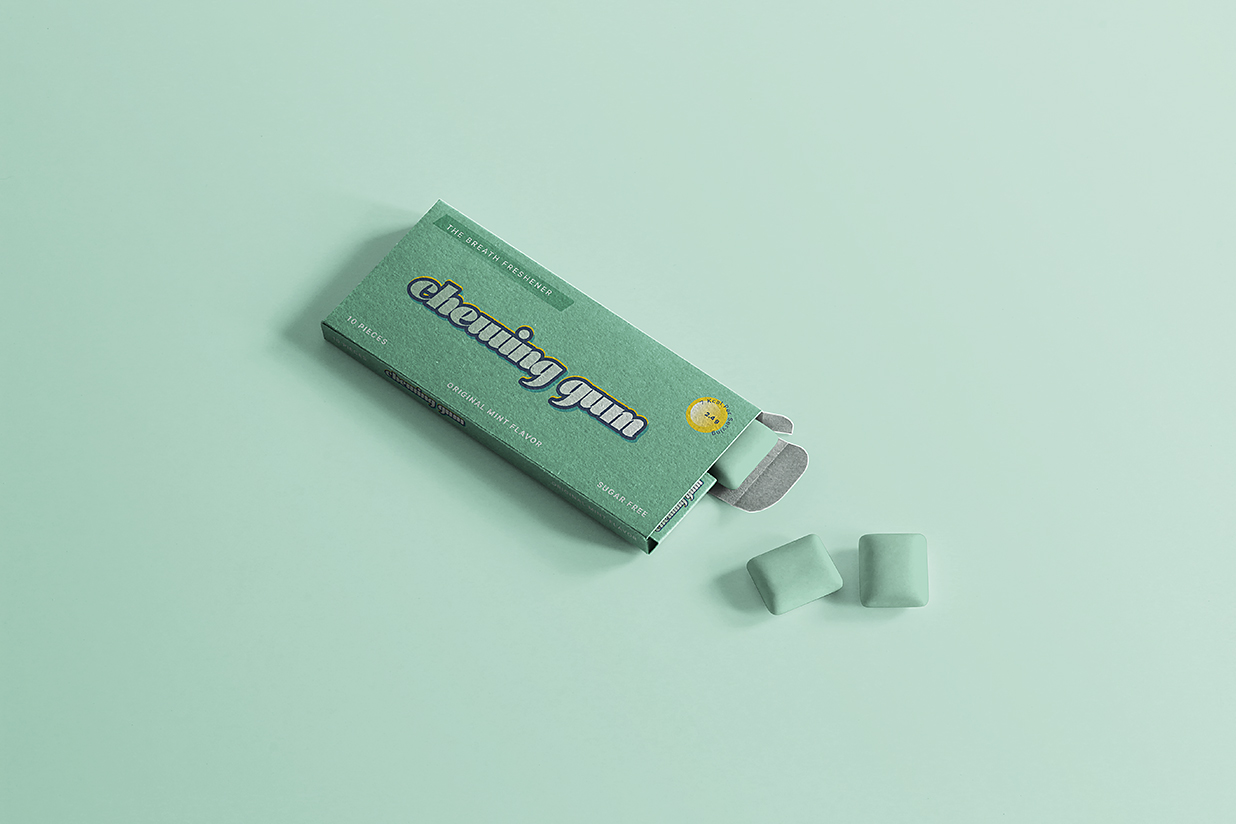 口香糖包装样机mockup插图