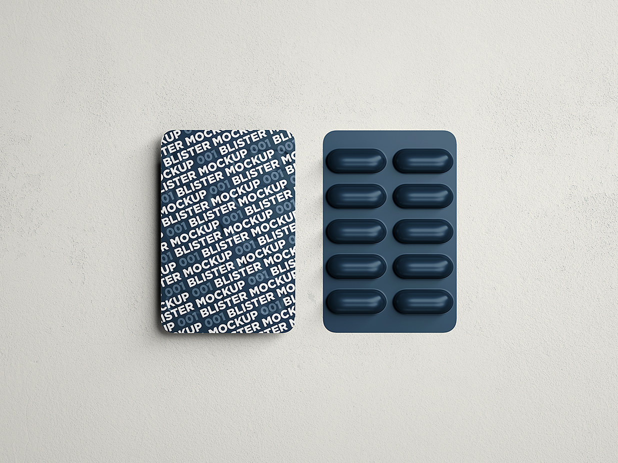 药片包装样机mockup3组插图