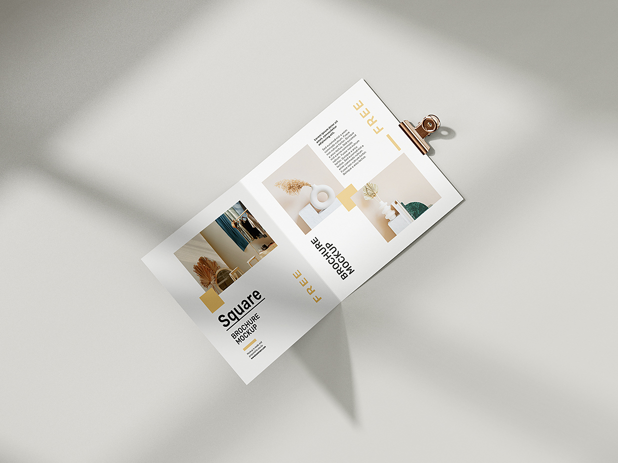 方形折页双折页样机mockup5组插图