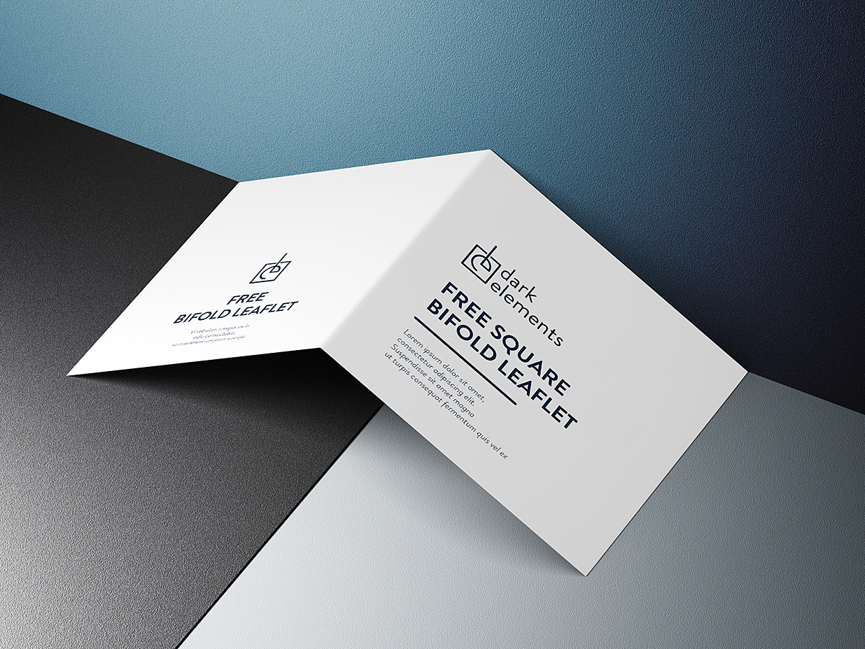 方形折页双折页样机mockup2组插图