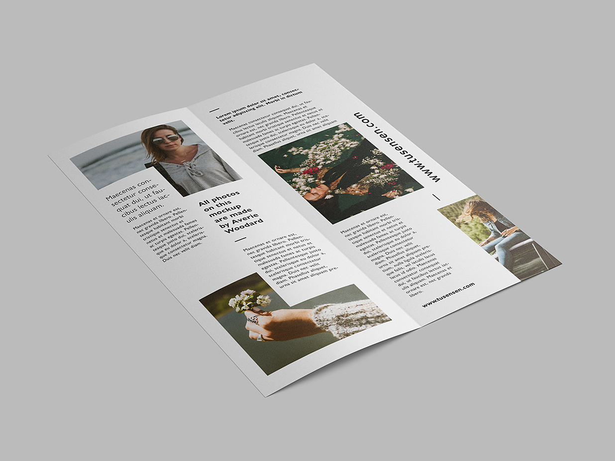 高质感竖版折页双折页样机mockup4组插图