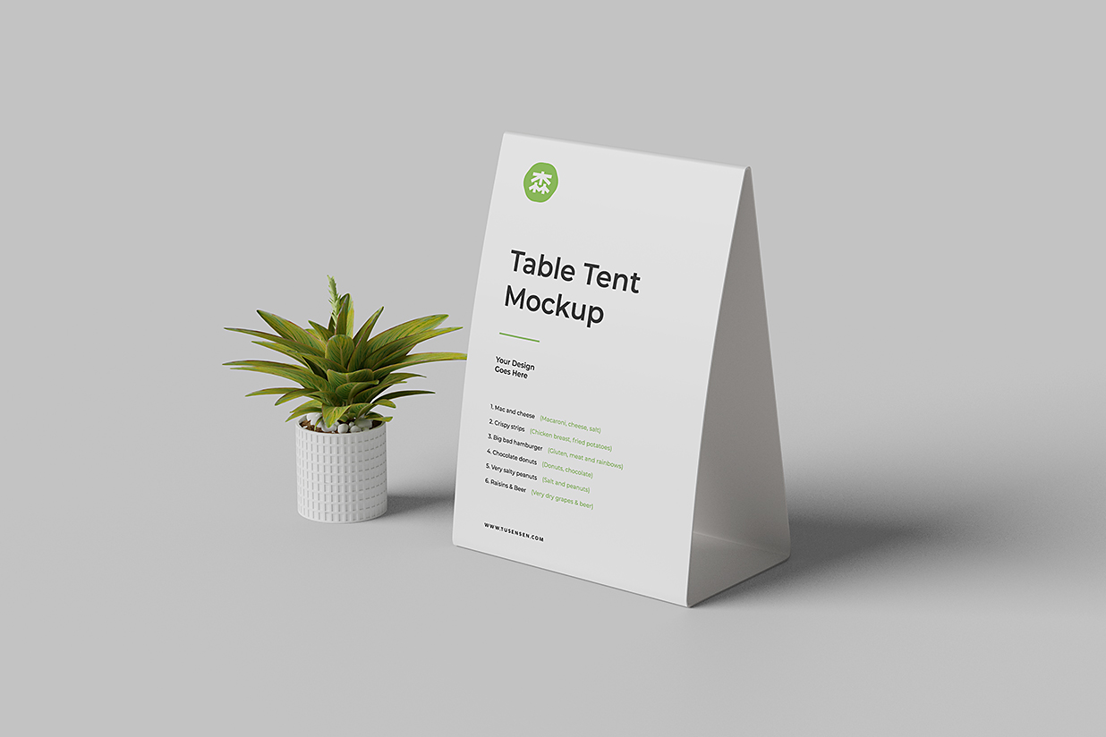 精致的桌牌台卡样机mockup3组插图