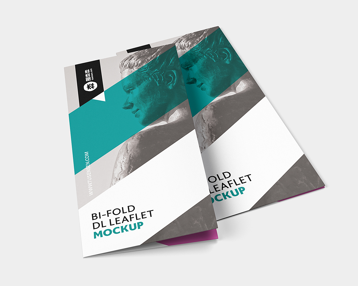 竖版折页双折页样机mockup4组插图