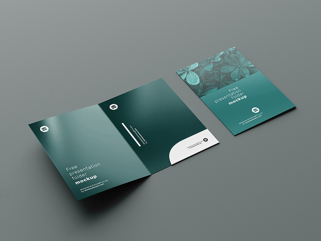 高质感折页双折页样机mockup4组插图