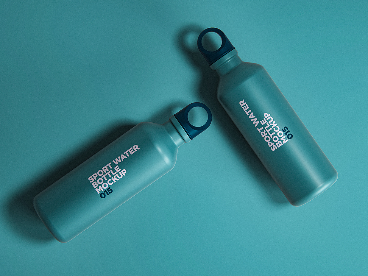 健身房运动水瓶包装样机mockup3 组插图