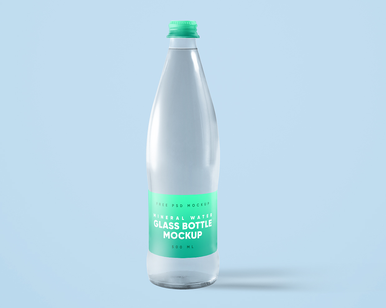 精致的玻璃瓶纯净水矿泉水瓶样机 mockup2 组插图