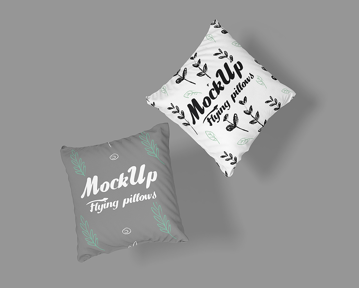 方形枕头抱枕样机mockup2组插图