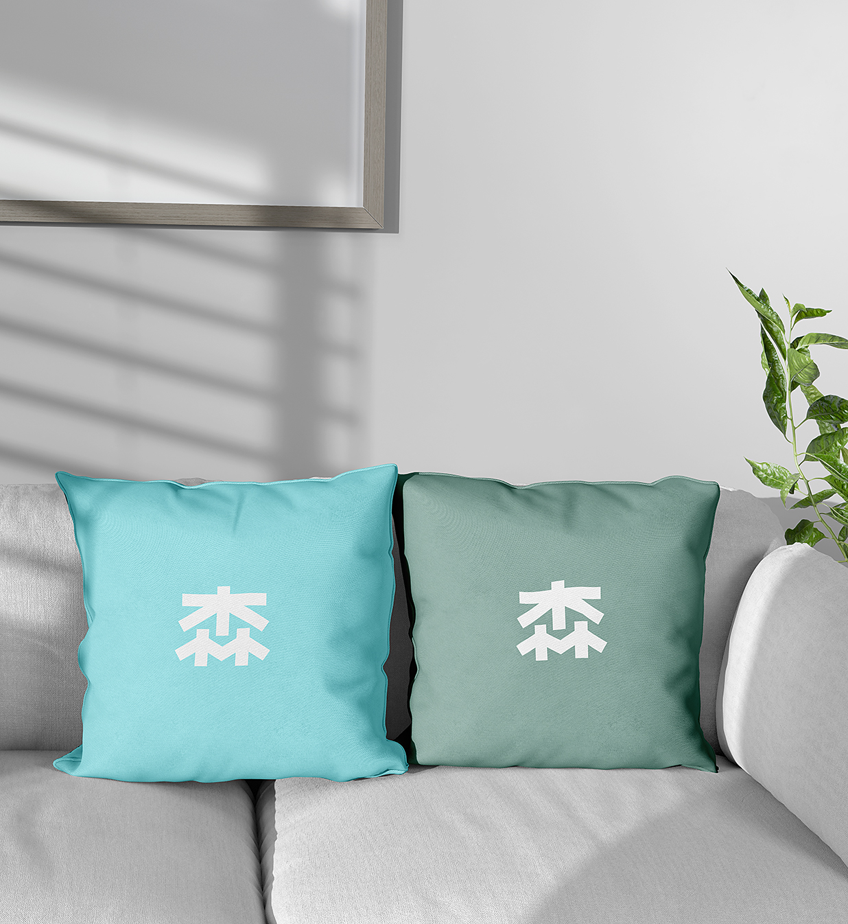 放在沙发上的枕头抱枕样机mockup插图