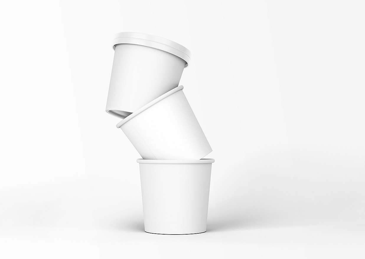 堆叠的冰淇淋杯包装样机mockup插图1