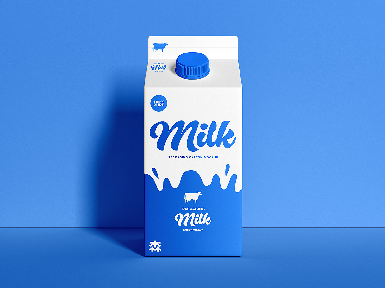 高质感果汁盒牛奶盒包装样机mockup插图