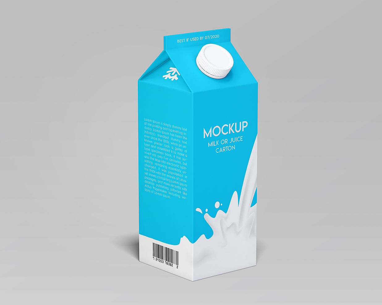屋顶果汁盒牛奶盒包装样机mockup插图