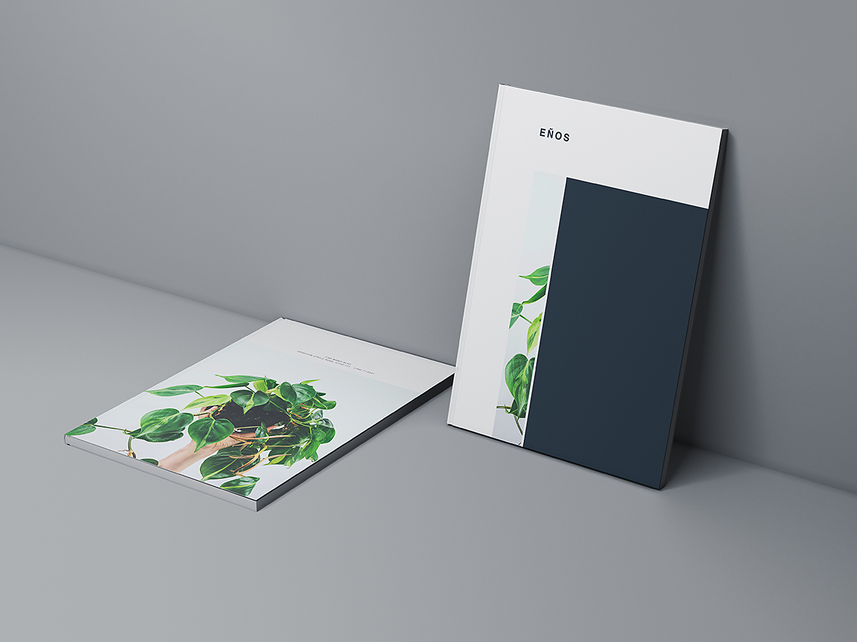 靠在墙上的杂志画册样机mockup插图