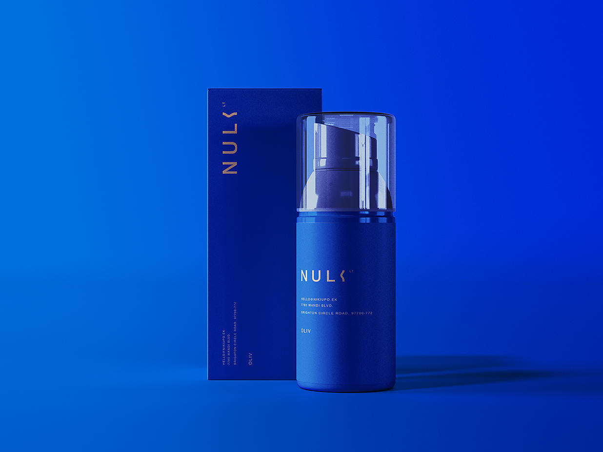 带包装盒的按压瓶乳液瓶样机mockup插图