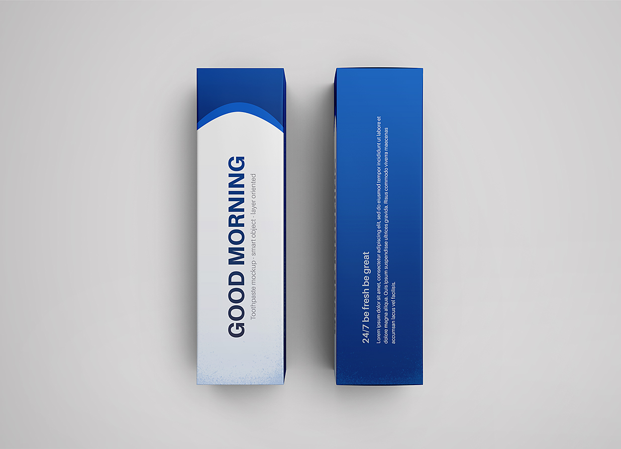 带包装盒的高质感牙膏软管样机mockup21组插图15
