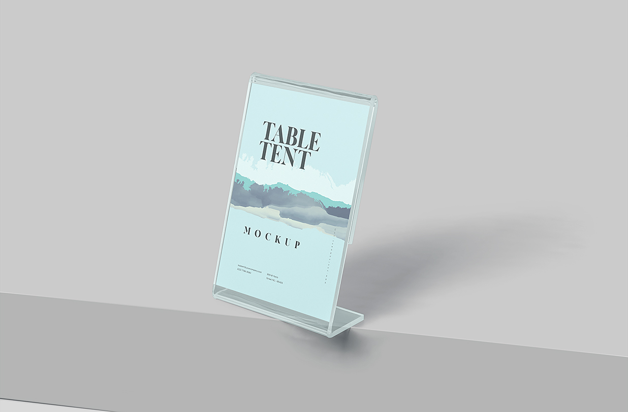 餐厅亚克力桌牌台卡样机mockup4组插图1