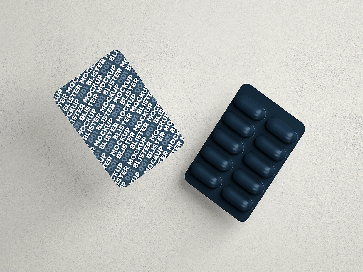 药片包装样机mockup3组插图1