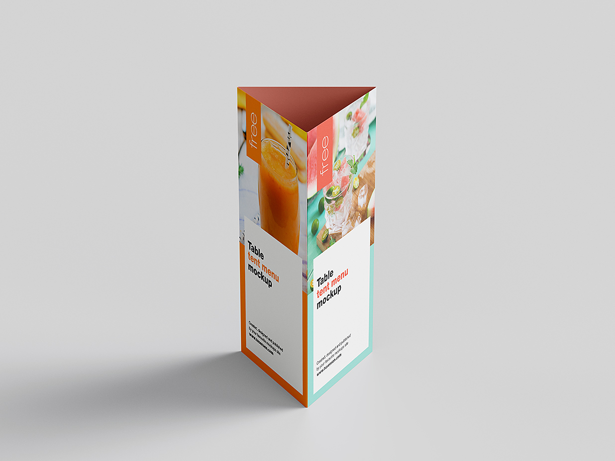 高质感三角形桌牌台卡样机mockup4组插图1