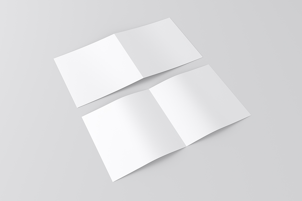 方形折页双折页样机mockup4组插图5