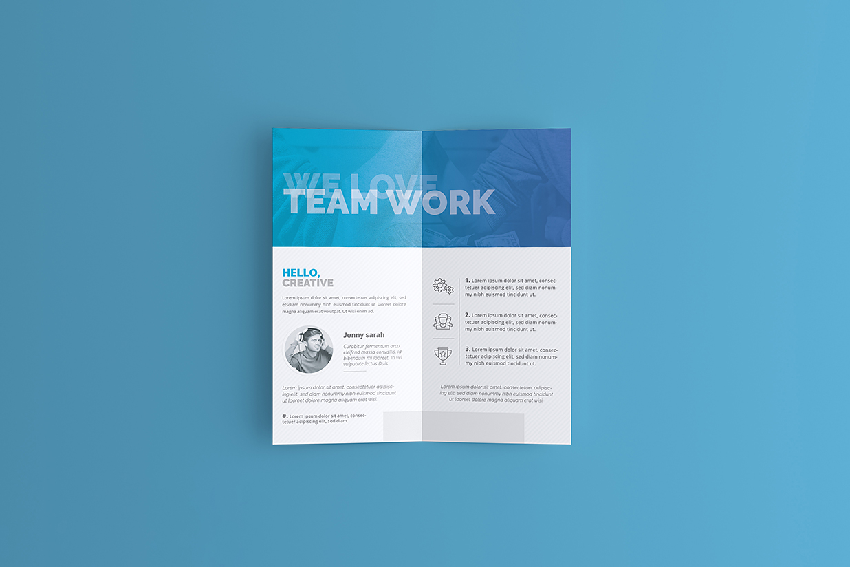 竖版折页双折页样机mockup6组插图1