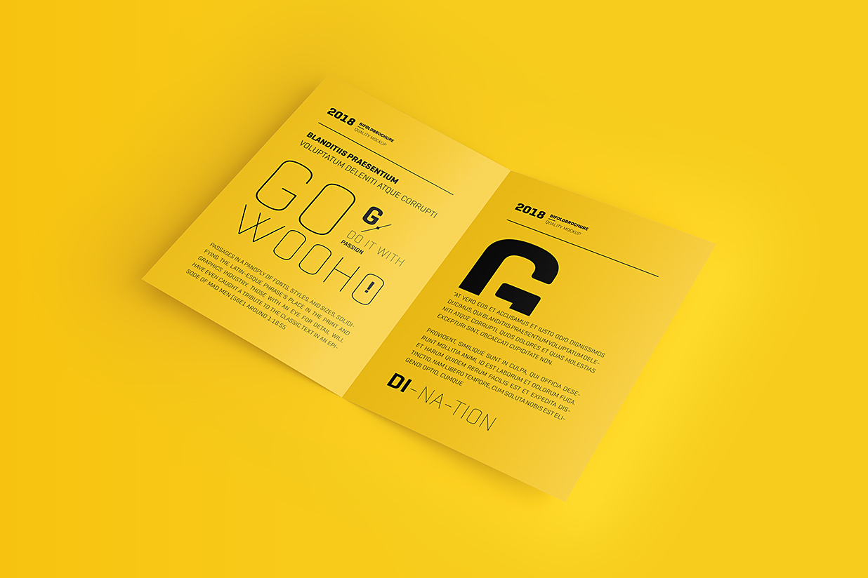 精致的折页双折页样机mockup4组插图1