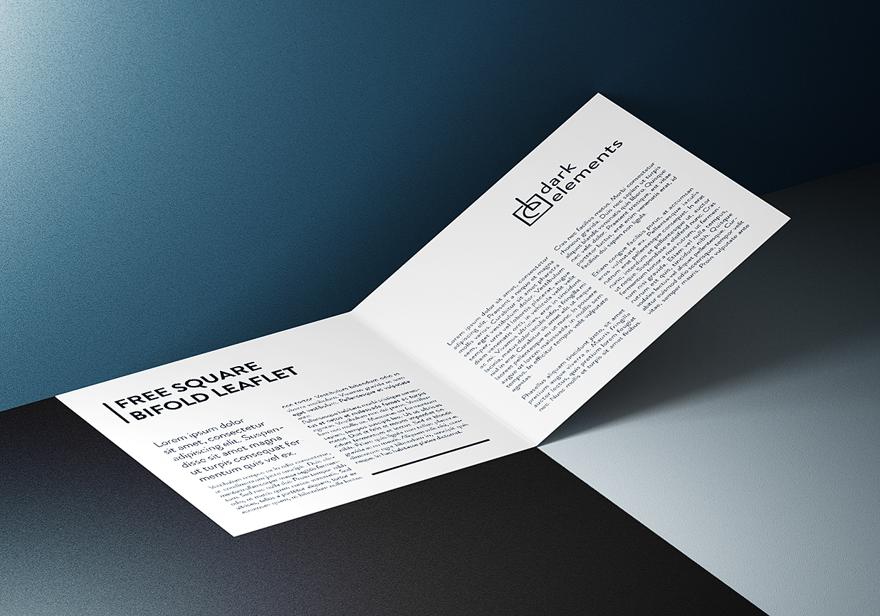 方形折页双折页样机mockup2组插图1