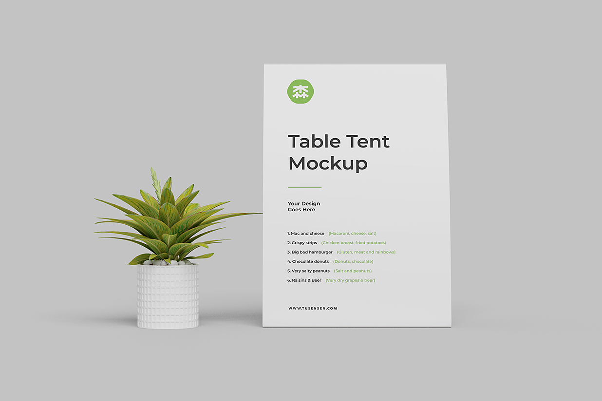 精致的桌牌台卡样机mockup3组插图1