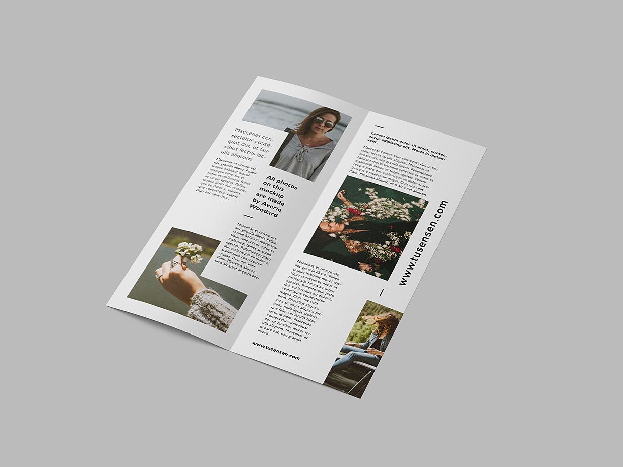 高质感竖版折页双折页样机mockup4组插图1