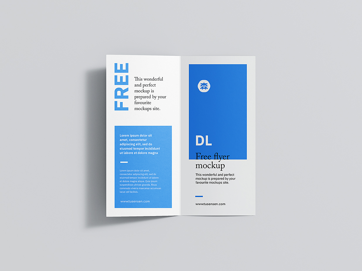 高质感竖版折页双折页样机mockup6组插图1