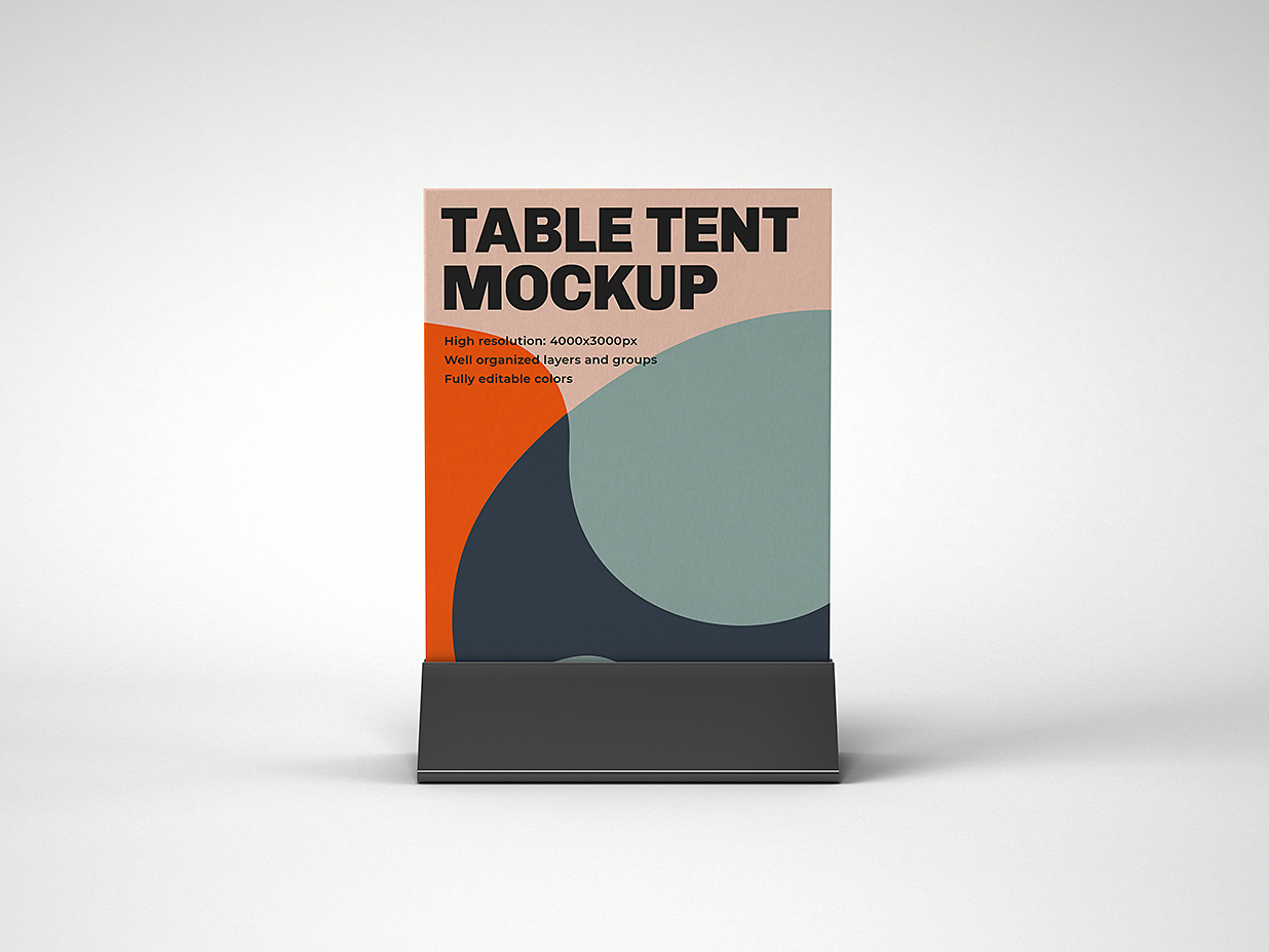 精致的桌牌台卡样机mockup5组插图1