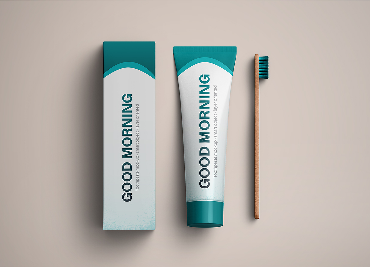 带包装盒的高质感牙膏软管样机mockup21组插图19