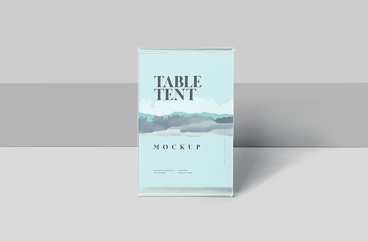 餐厅亚克力桌牌台卡样机mockup4组插图2