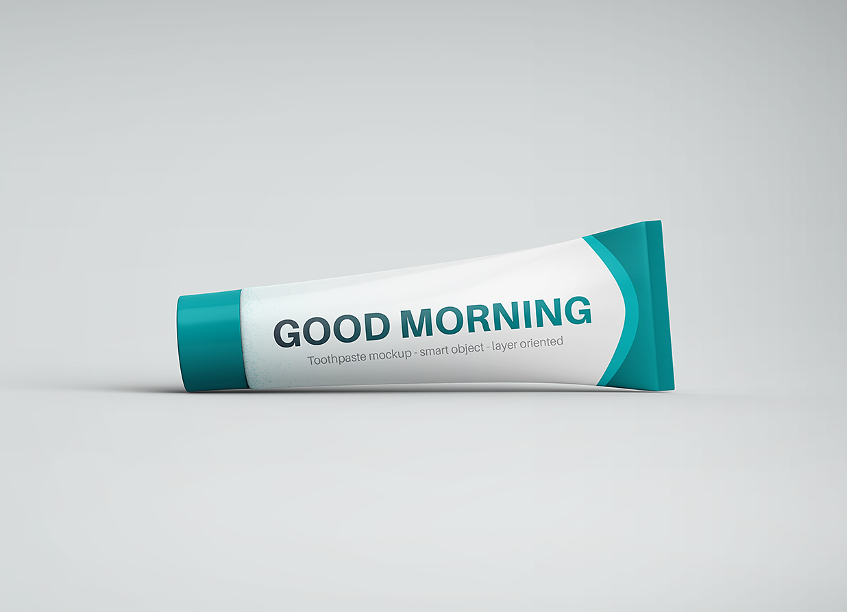 带包装盒的高质感牙膏软管样机mockup21组插图2
