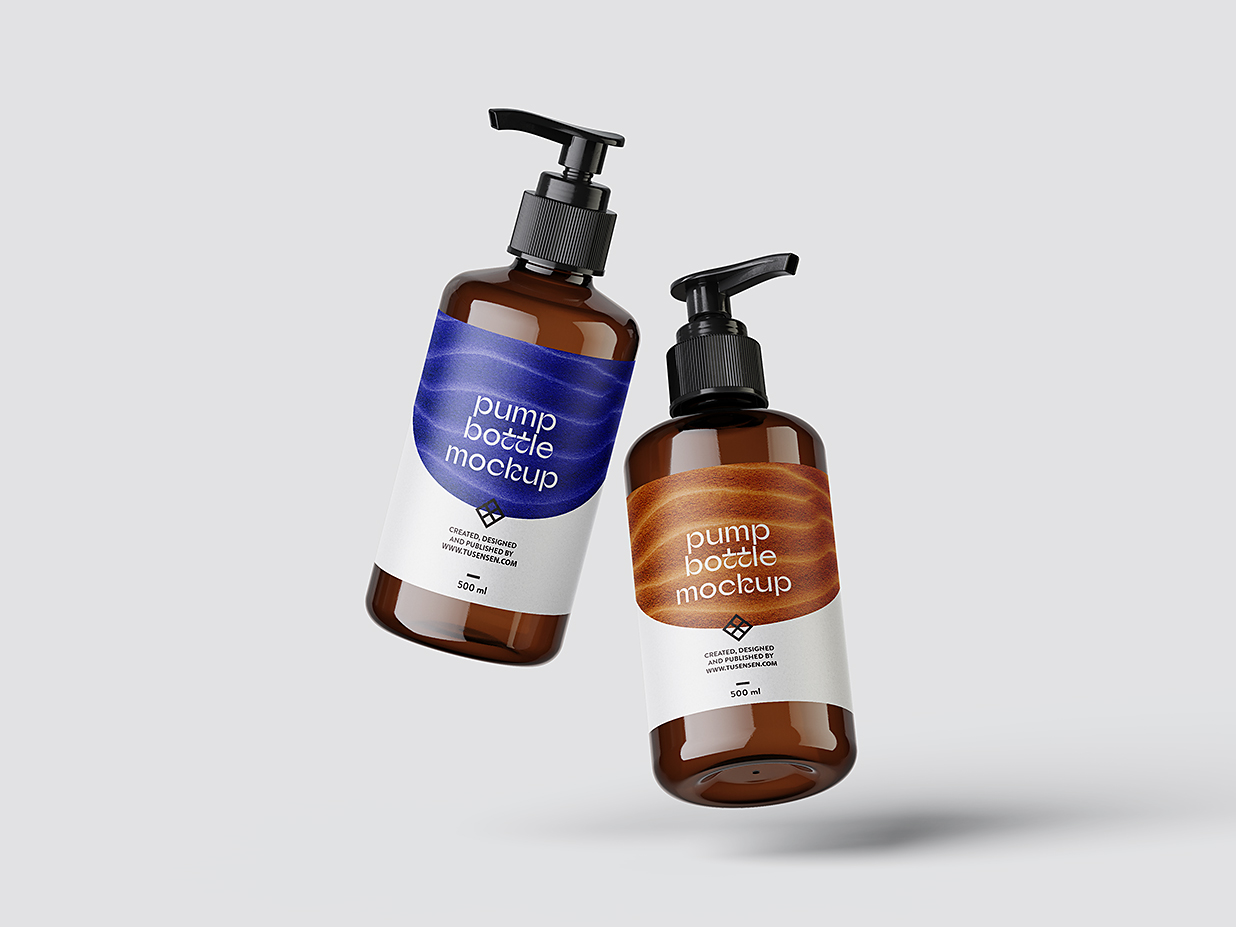 洗发水沐浴露洗手液洗洁精按压瓶泵瓶样机mockup4组插图2