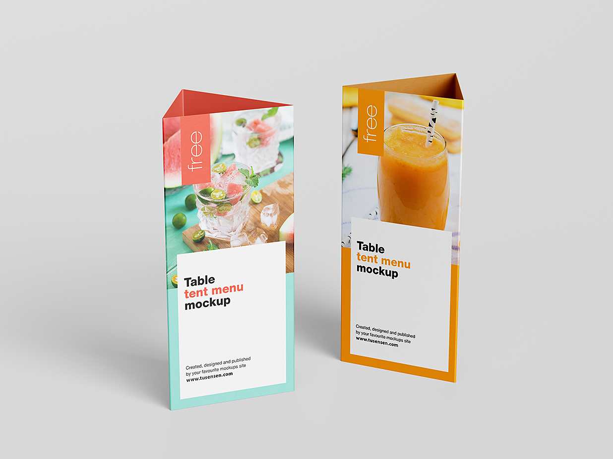 高质感三角形桌牌台卡样机mockup4组插图2