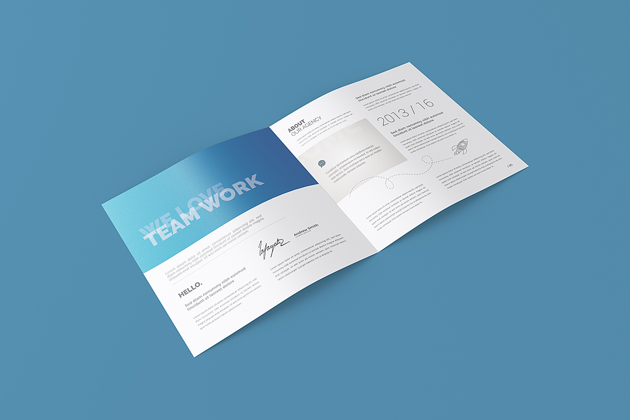 方形折页双折页样机mockup4组插图2