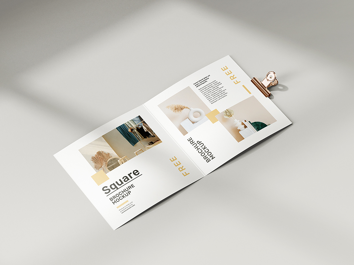 方形折页双折页样机mockup5组插图2