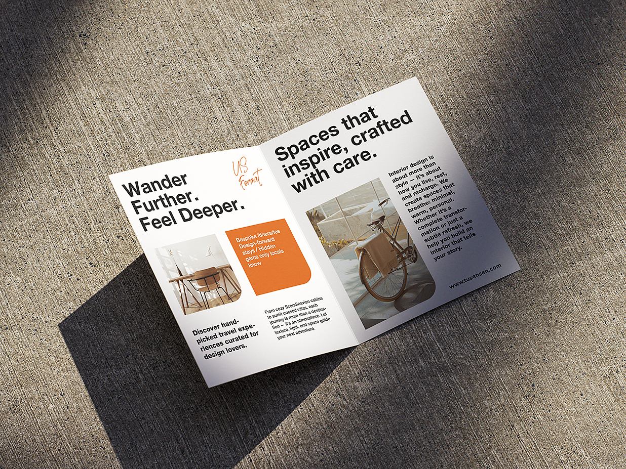 高质感带场景的折页双折页样机mockup4组插图2