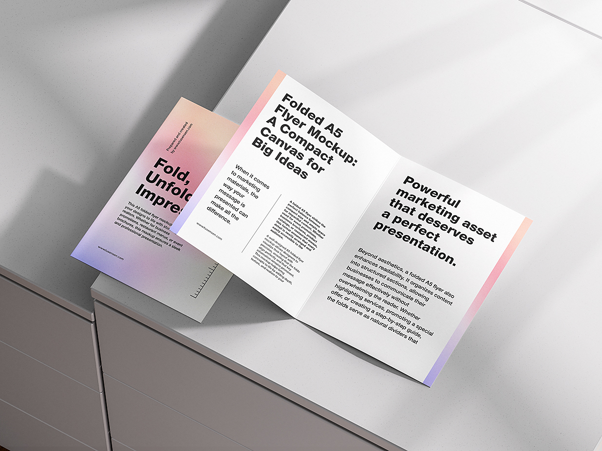 带抽屉场景的折页双折页样机mockup4组插图2