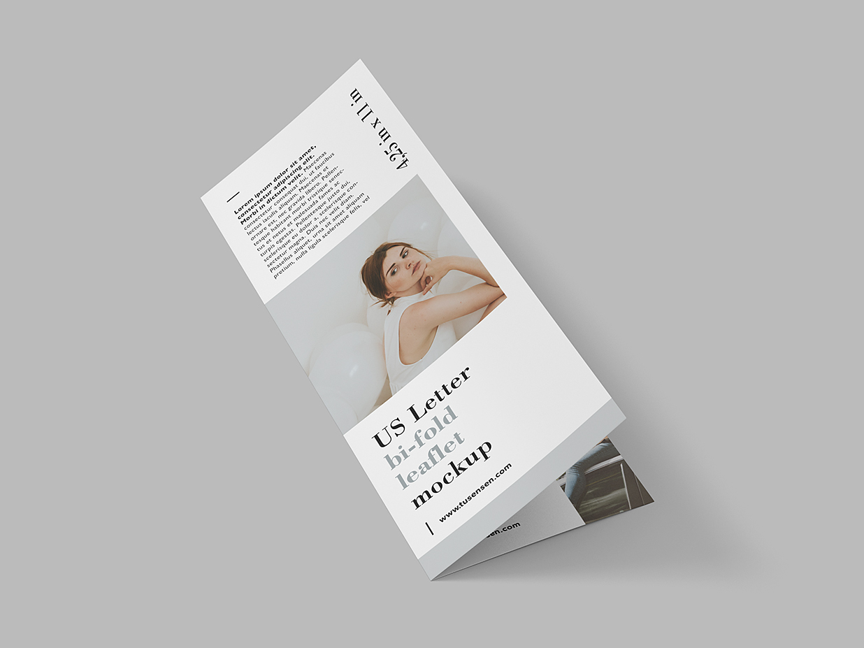 高质感竖版折页双折页样机mockup4组插图2