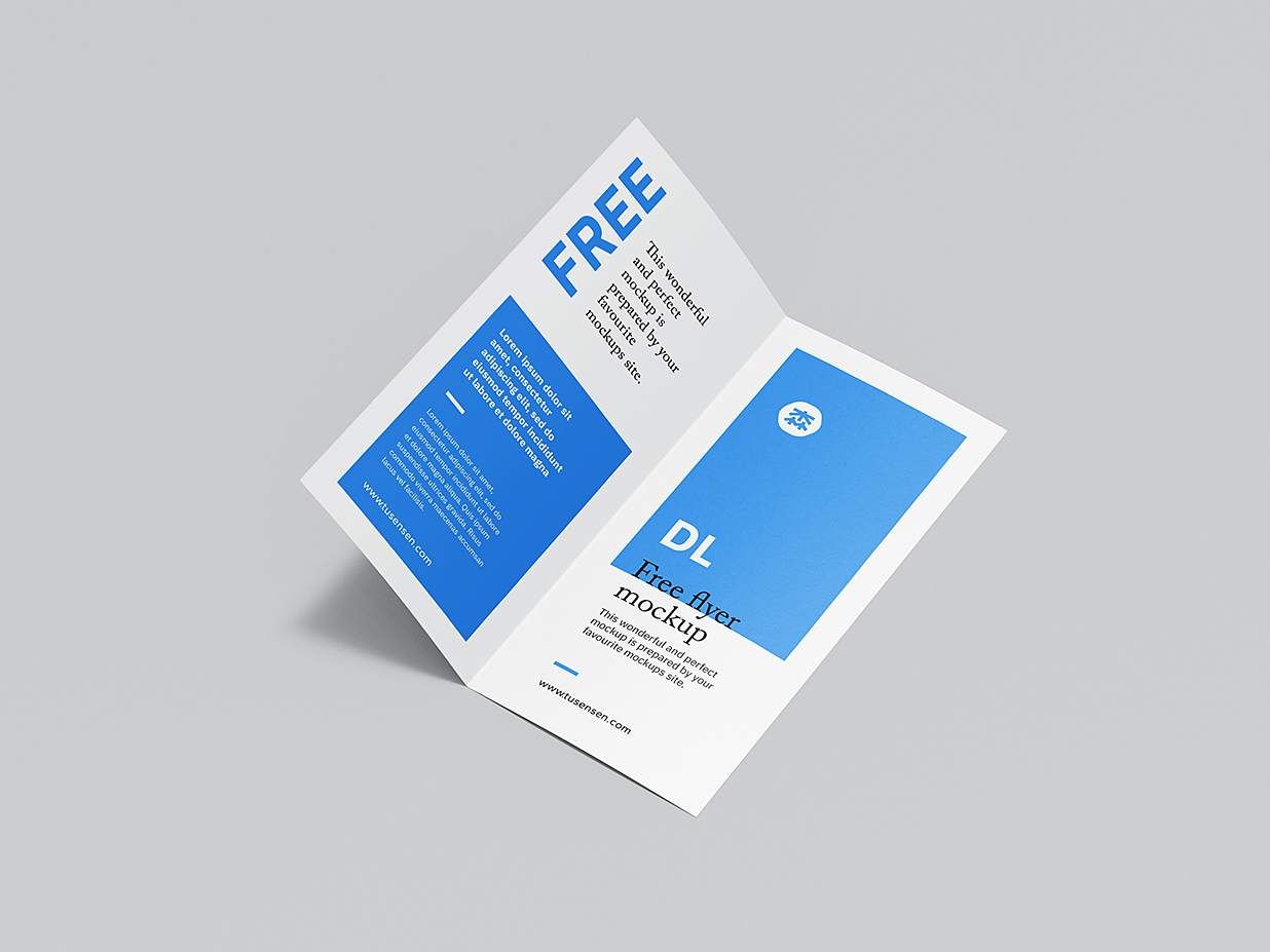 高质感竖版折页双折页样机mockup6组插图2